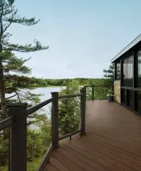 Boardwalk decking in dark oak - Composite Prime