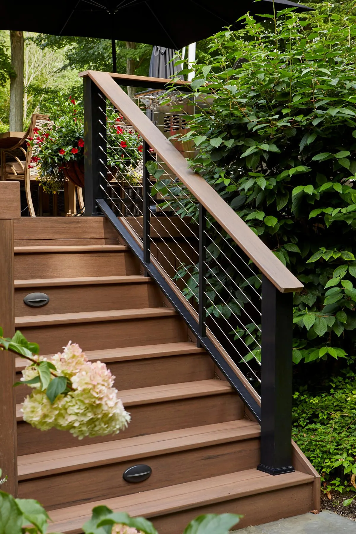 Garden steps using Elements in English Walnut - Composite Prime