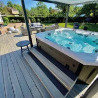 HD Dual Decking around a hot tub - Composite Prime