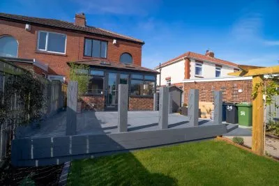 Redux raised grey composite patio - Composite Prime