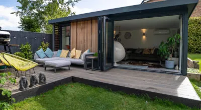 Sunshades & Decking design using carbon/antique decking - Composite Prime